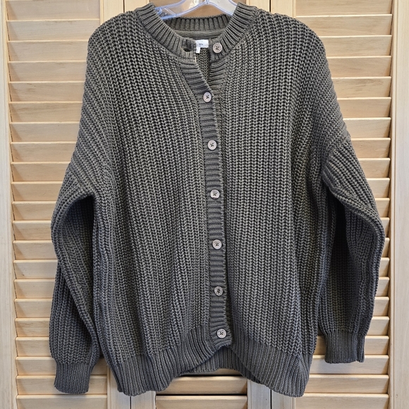 NWT The Simple Folk Olive The Chunky Knit Cardigan Small - Picture 2 of 6